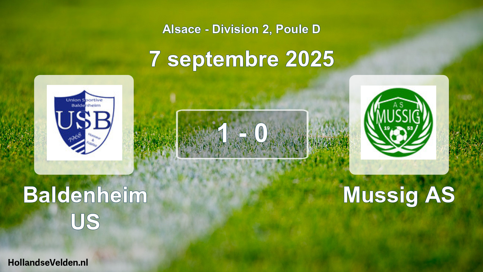 Match joué: Baldenheim US - Mussig AS 1 - 0 (7 septembre 2025)