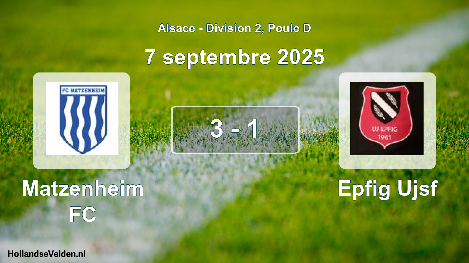 Match joué: Matzenheim FC - Epfig Ujsf 3 - 1 (7 septembre 2025)
