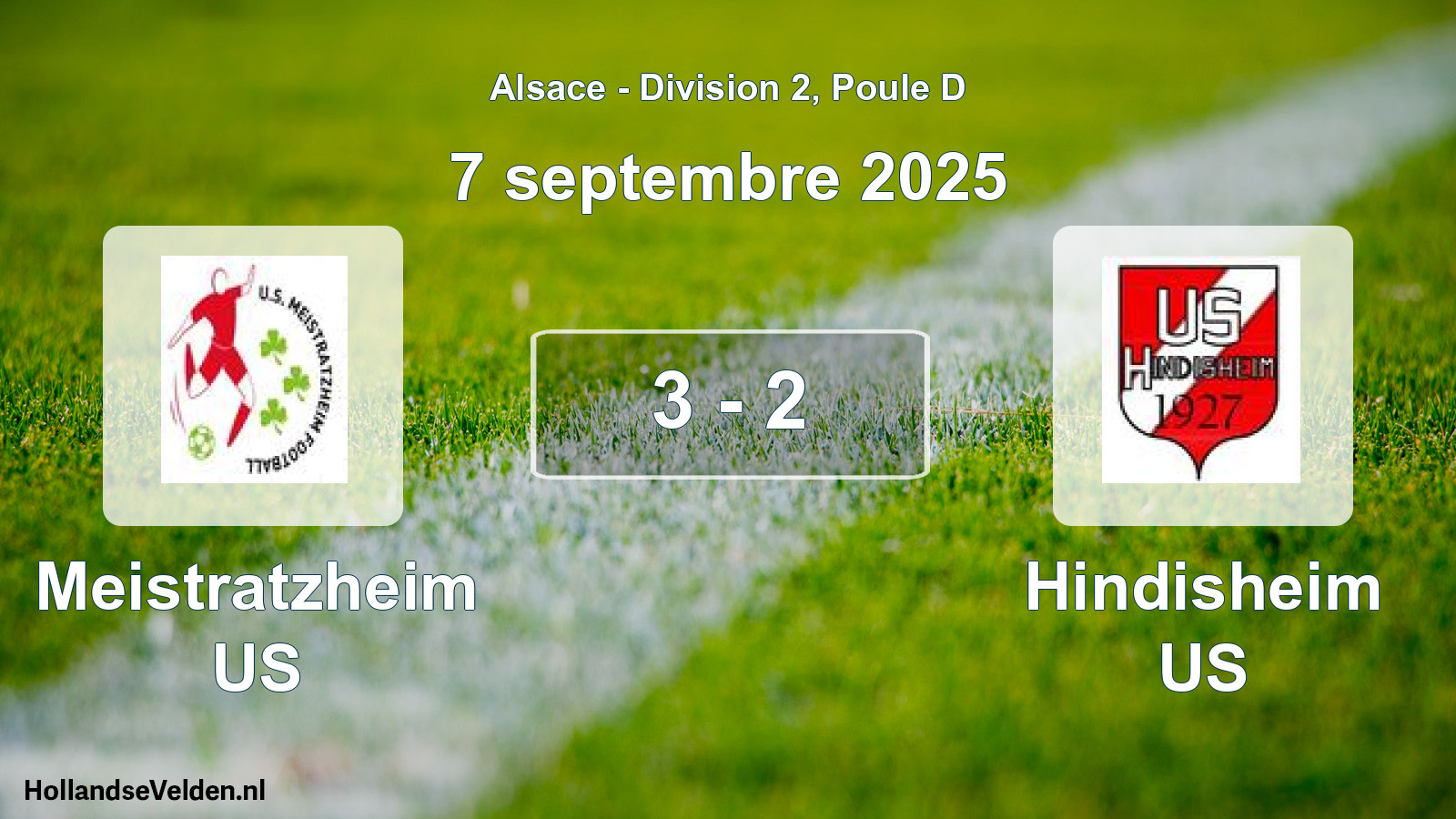 Match joué: Meistratzheim US - Hindisheim US 3 - 2 (7 septembre 2025)