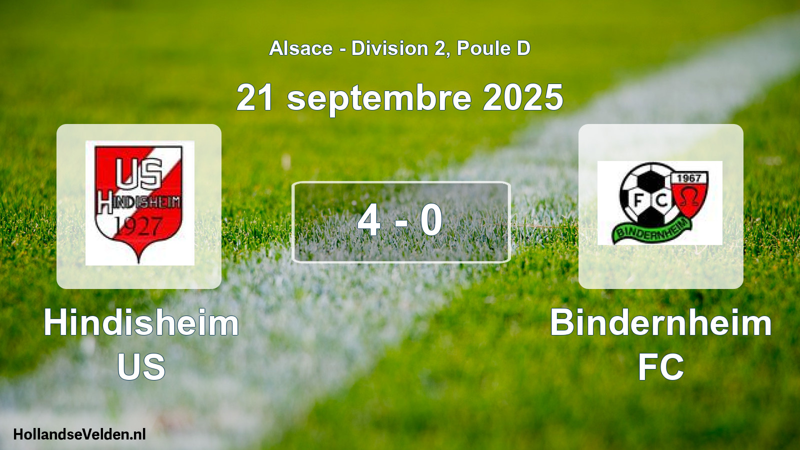 Total number of matches played: Hindisheim US - Bindernheim FC 4 - 0 (21 September 2025)