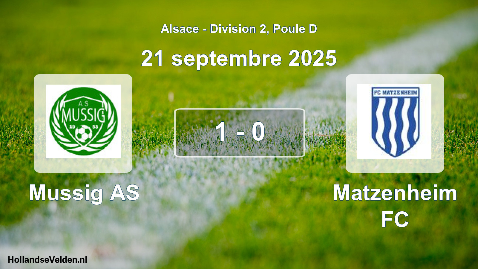 Match joué: Mussig AS - Matzenheim FC 1 - 0 (21 septembre 2025)