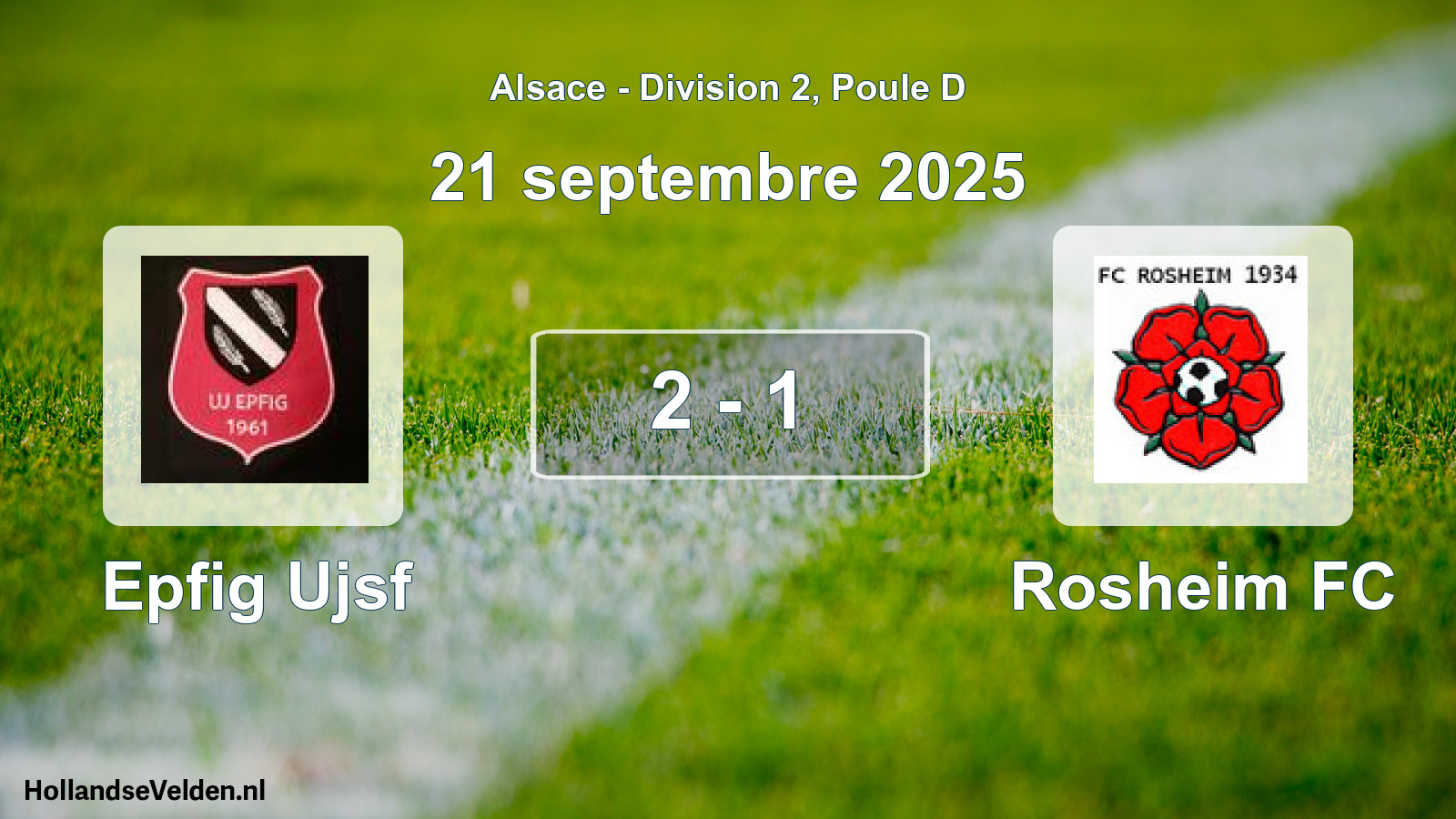 Match joué: Epfig Ujsf - Rosheim FC 2 - 1 (21 septembre 2025)