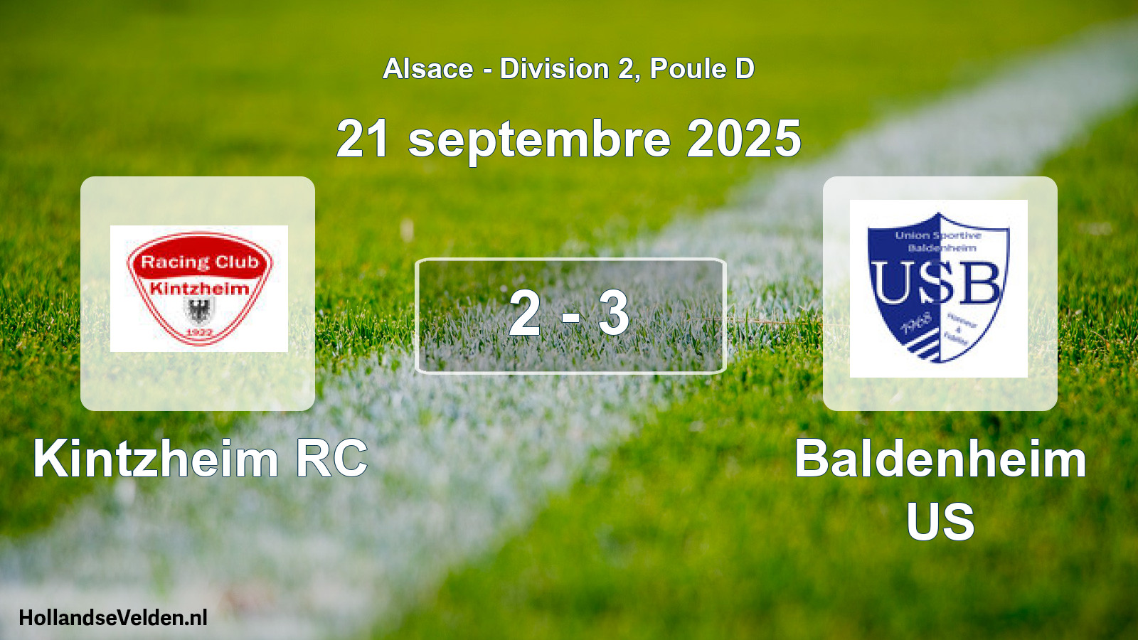 Match joué: Kintzheim RC - Baldenheim US 2 - 3 (21 septembre 2025)