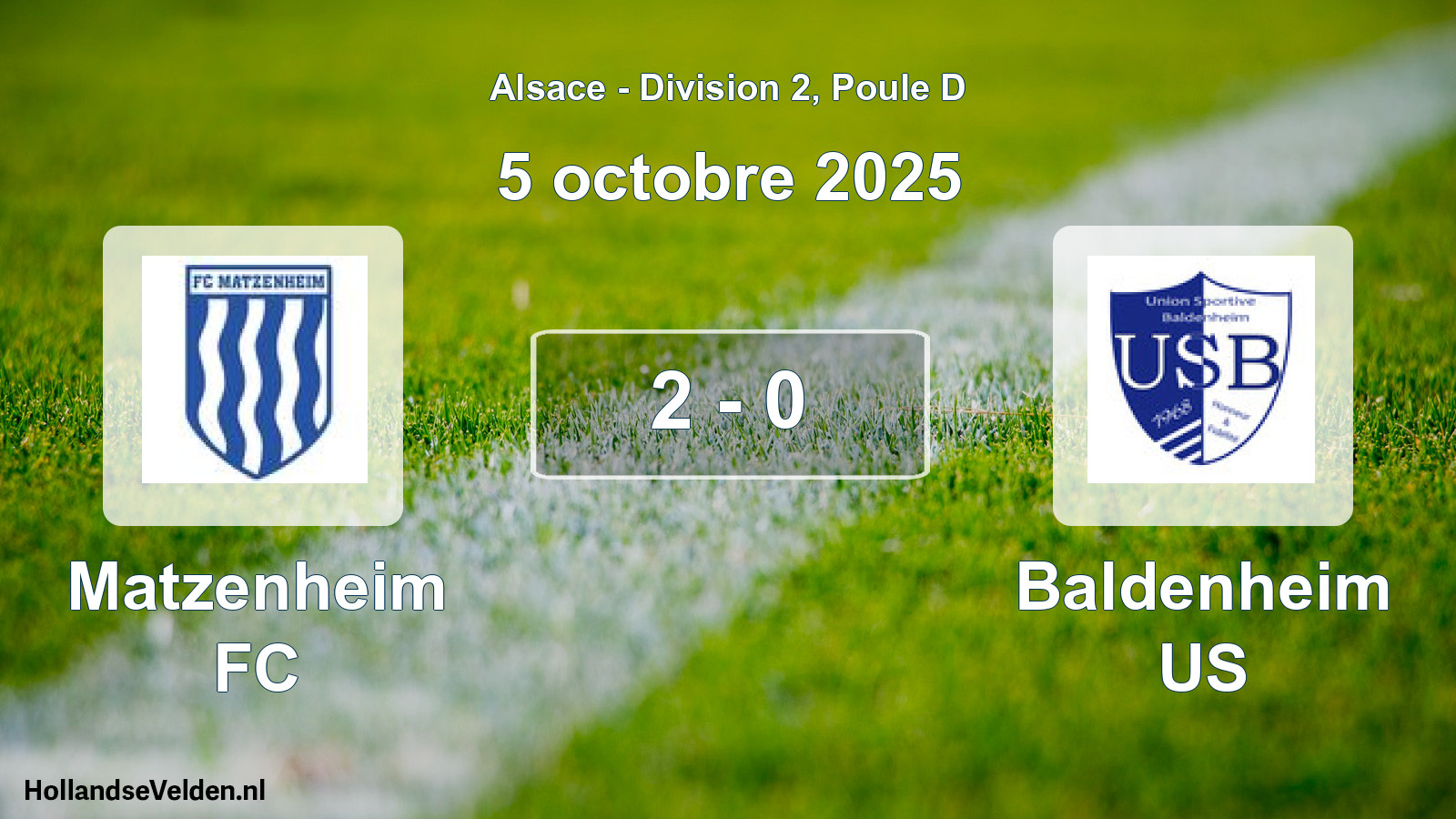 Match joué: Matzenheim FC - Baldenheim US 2 - 0 (5 octobre 2025)
