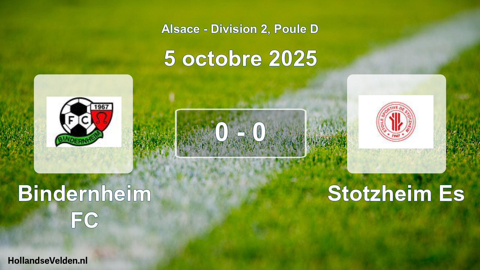 Match joué: Bindernheim FC - Stotzheim Es 0 - 0 (5 octobre 2025)
