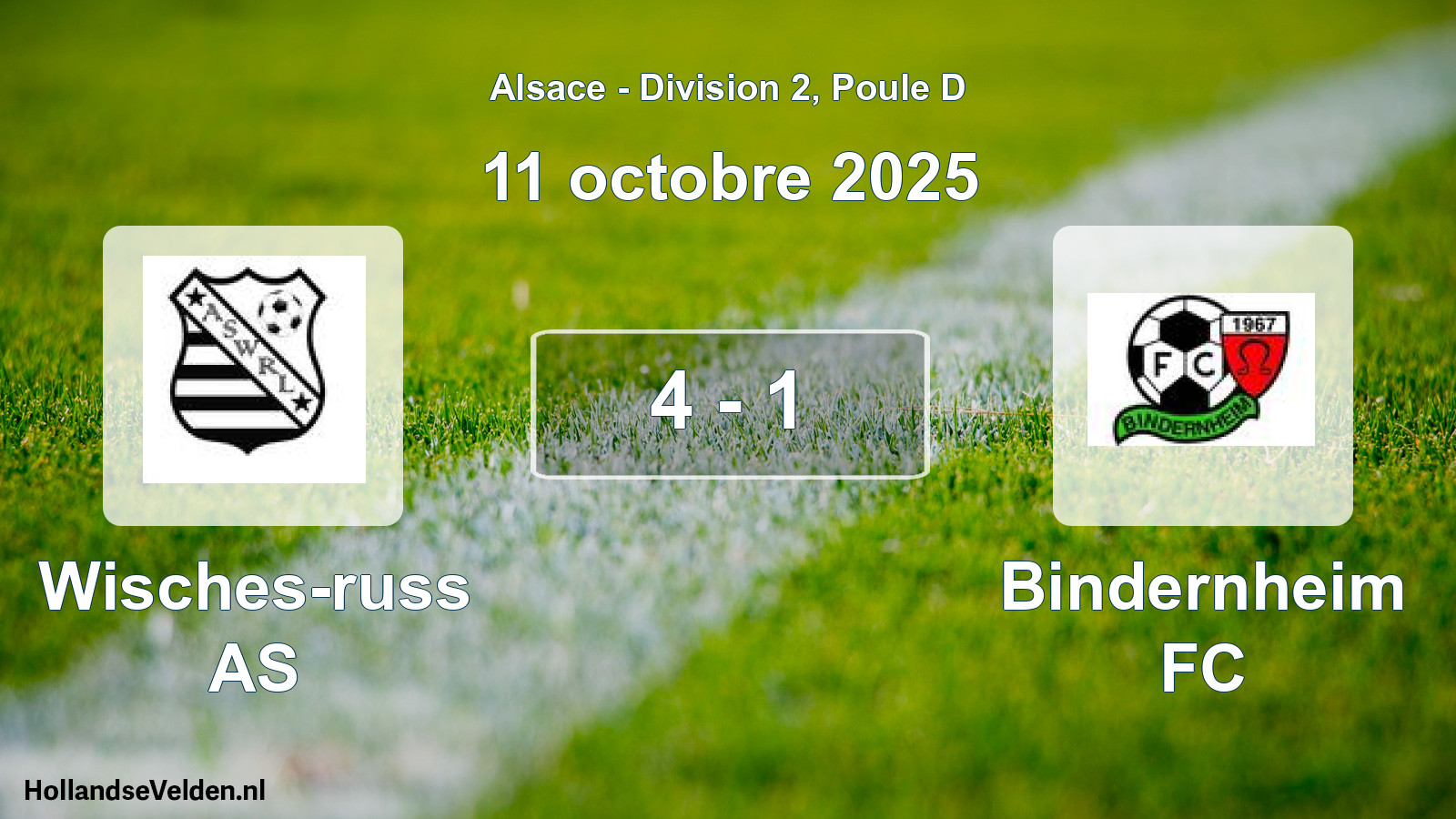 Match joué: Wisches-russ AS - Bindernheim FC 4 - 1 (11 octobre 2025)