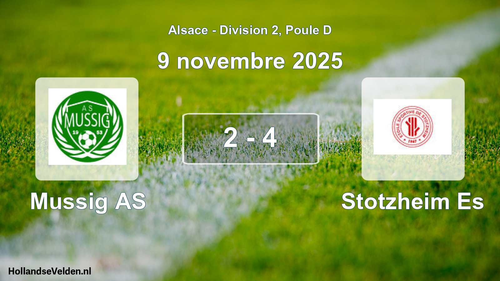 Match joué: Mussig AS - Stotzheim Es 2 - 4 (9 novembre 2025)