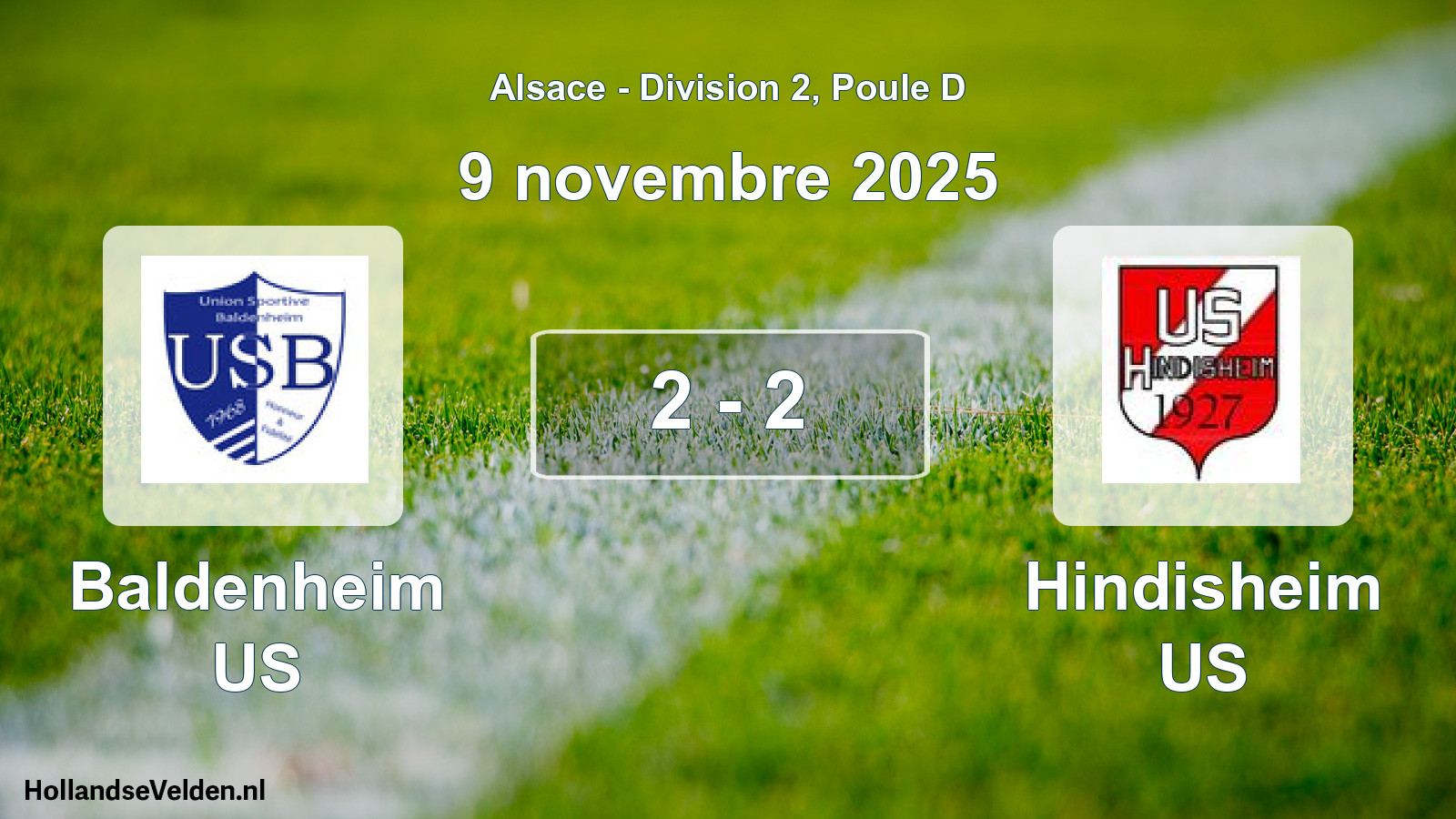 Match joué: Baldenheim US - Hindisheim US 2 - 2 (9 novembre 2025)