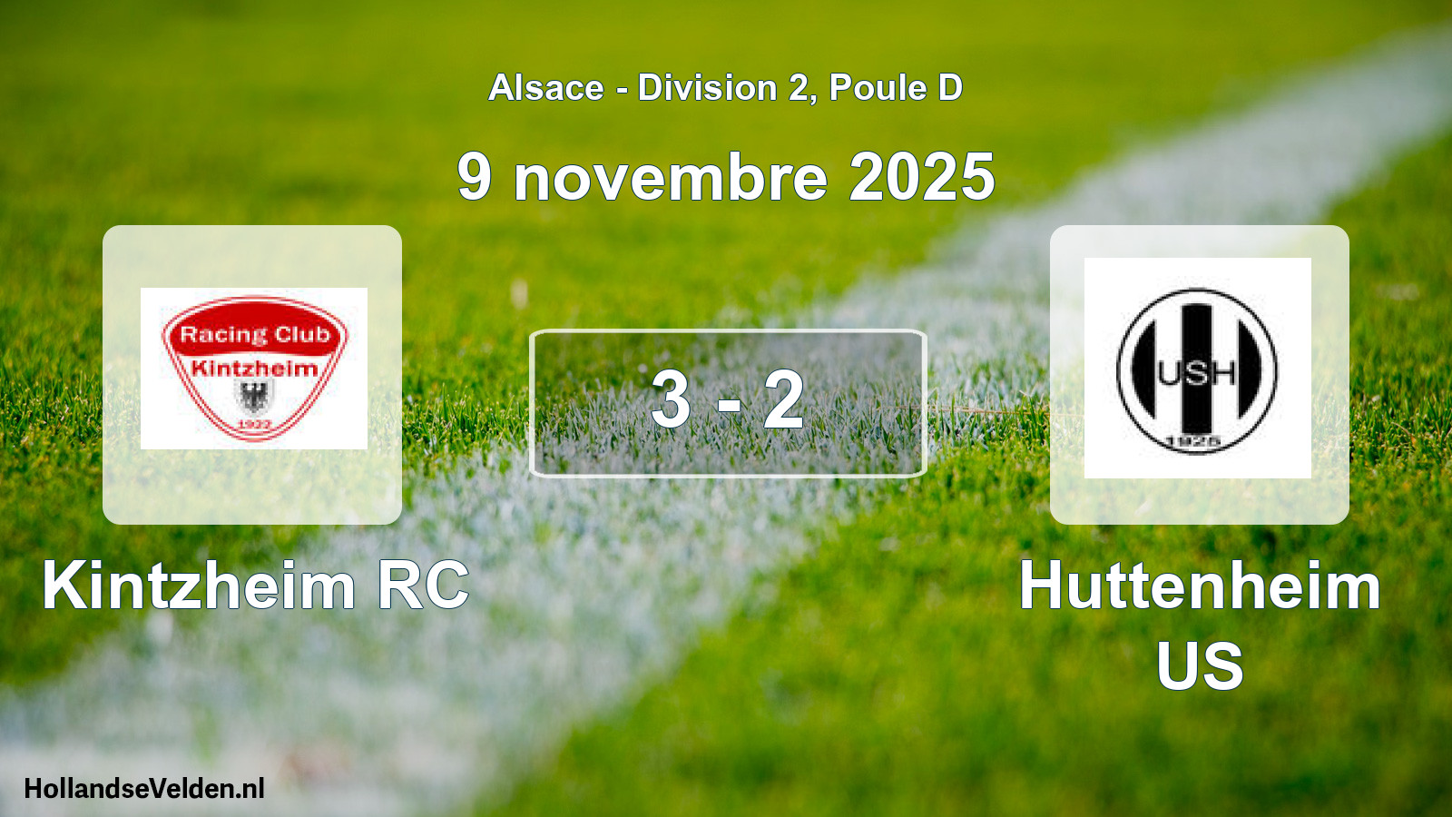 Match joué: Kintzheim RC - Huttenheim US 3 - 2 (9 novembre 2025)