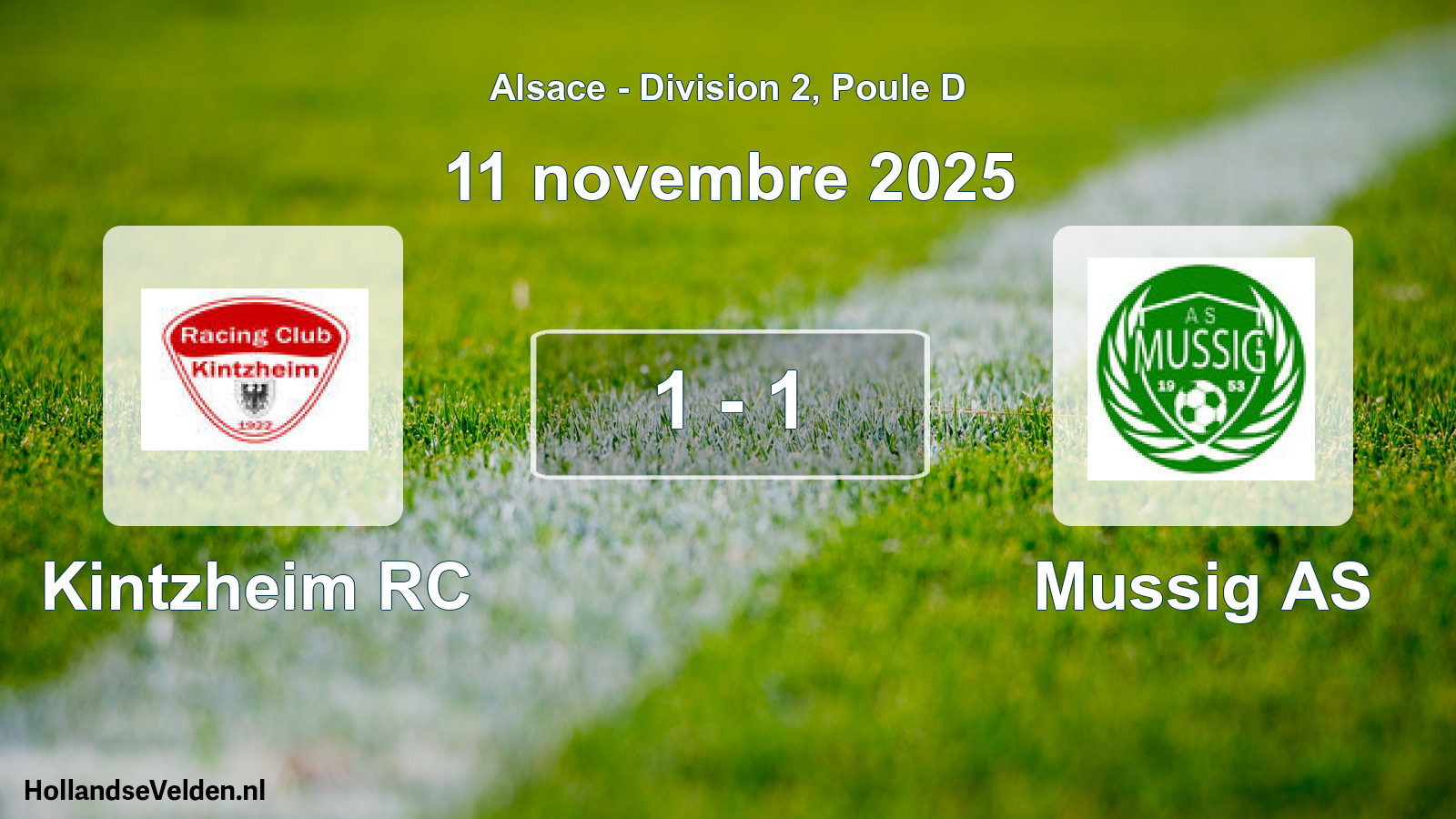Match joué: Kintzheim RC - Mussig AS 1 - 1 (11 novembre 2025)