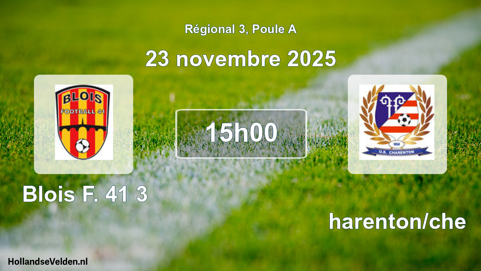 Geplande wedstrijd: Blois F. 41 3 - Charenton/che (23 novembre 2025)