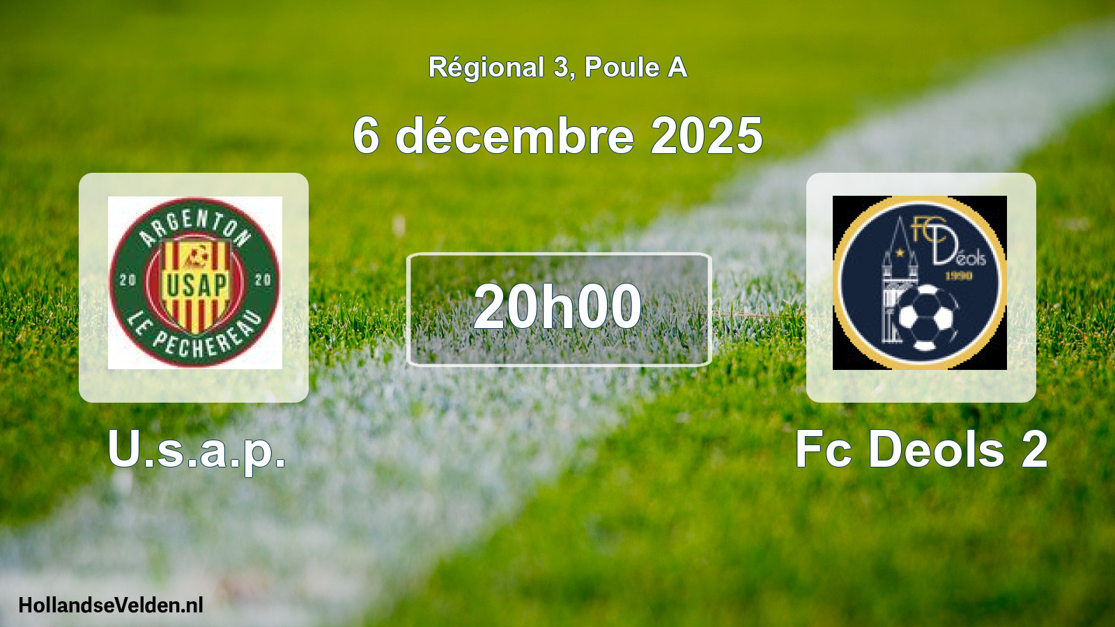 Geplande wedstrijd: U.s.a.p. - Fc Deols 2 (6 december 2025)