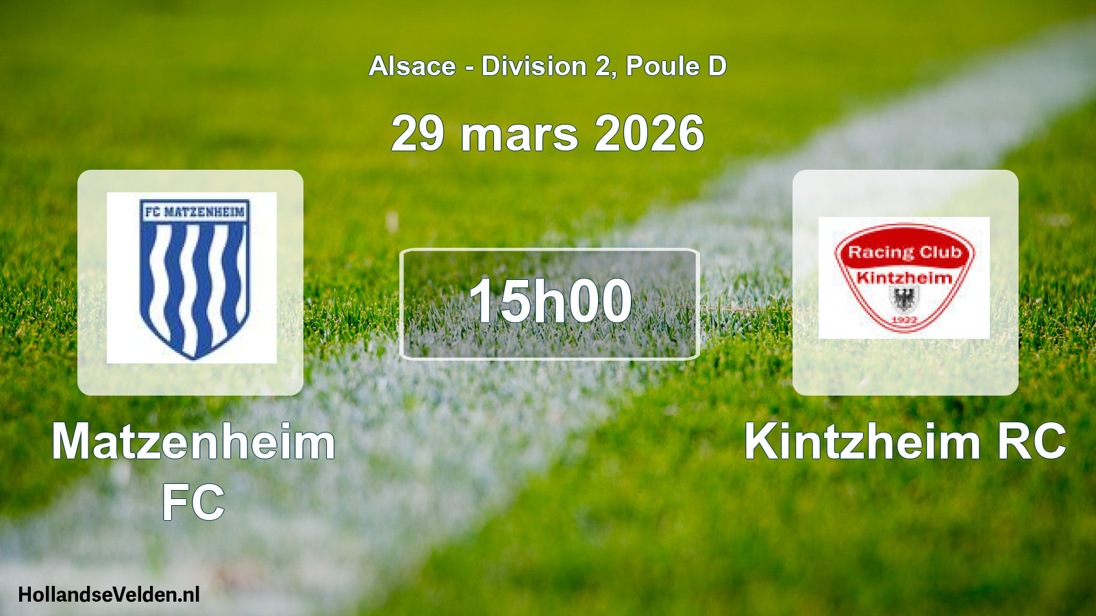 Match programmé: Matzenheim FC - Kintzheim RC (29 mars 2026)