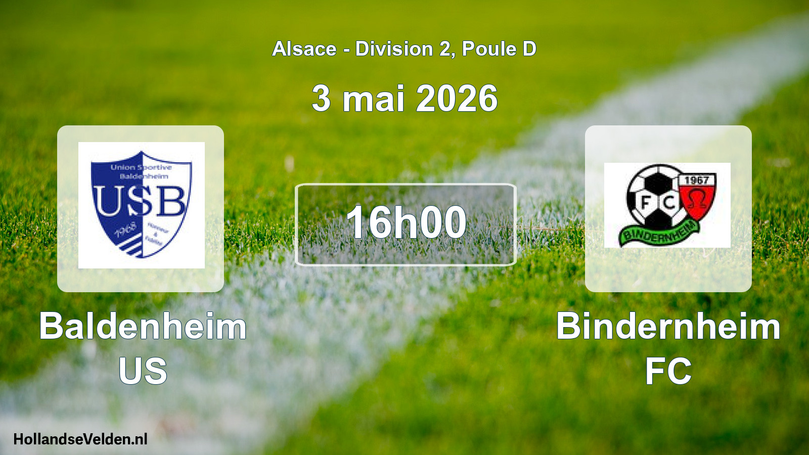 Geplande wedstrijd: Baldenheim US - Bindernheim FC (3 mei 2026)