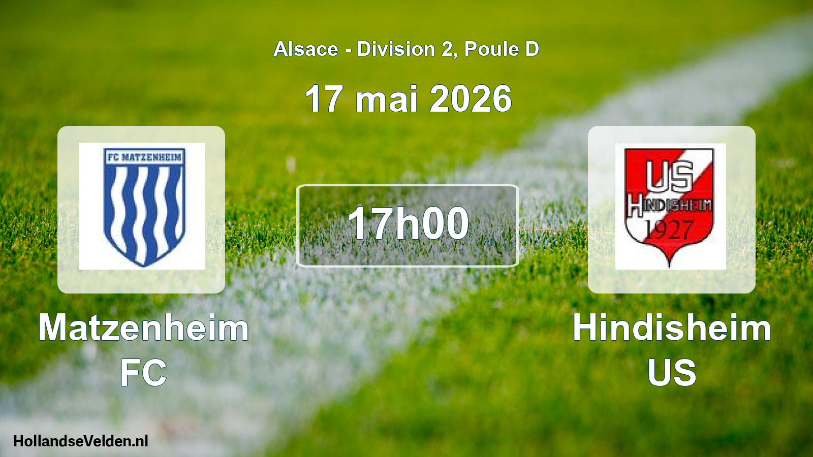 Match programmé: Matzenheim FC - Hindisheim US (17 mai 2026)