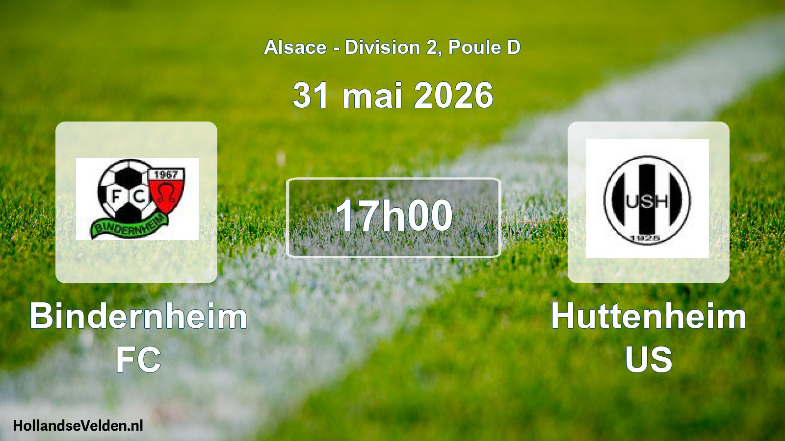 Scheduled Match: Bindernheim FC - Huttenheim US (31 May 2026)
