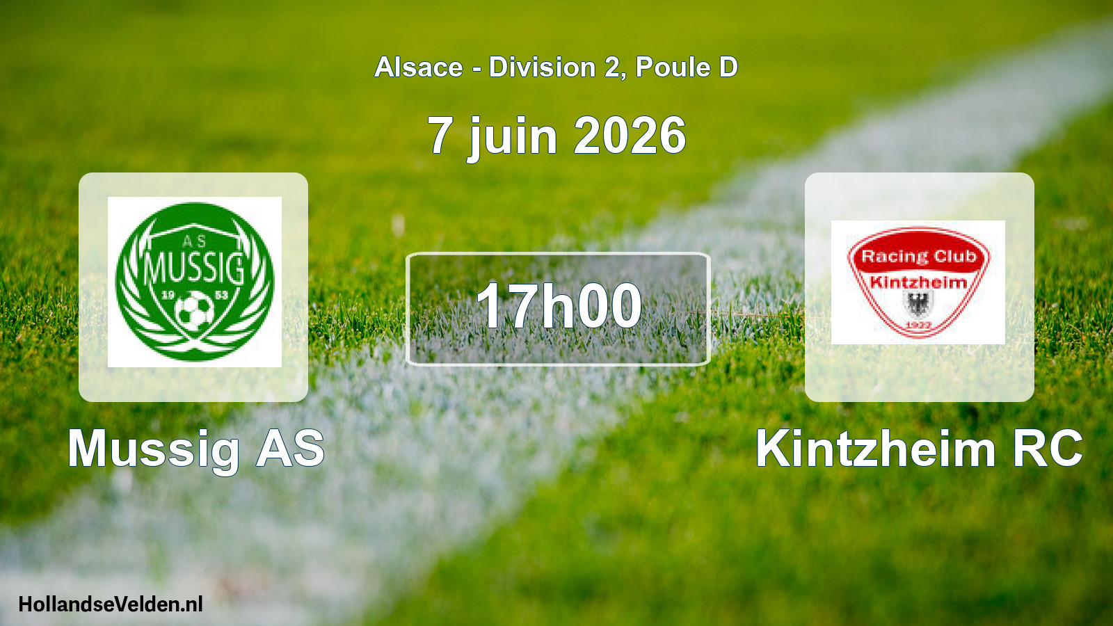 Match programmé: Mussig AS - Kintzheim RC (7 juin 2026)