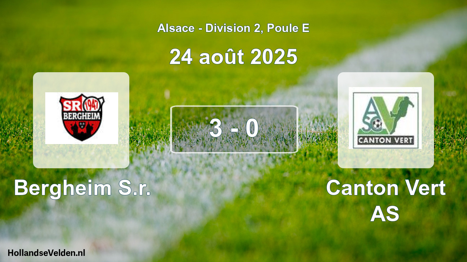 Match joué: Bergheim S.r. - Canton Vert AS 3 - 0 (24 août 2025)