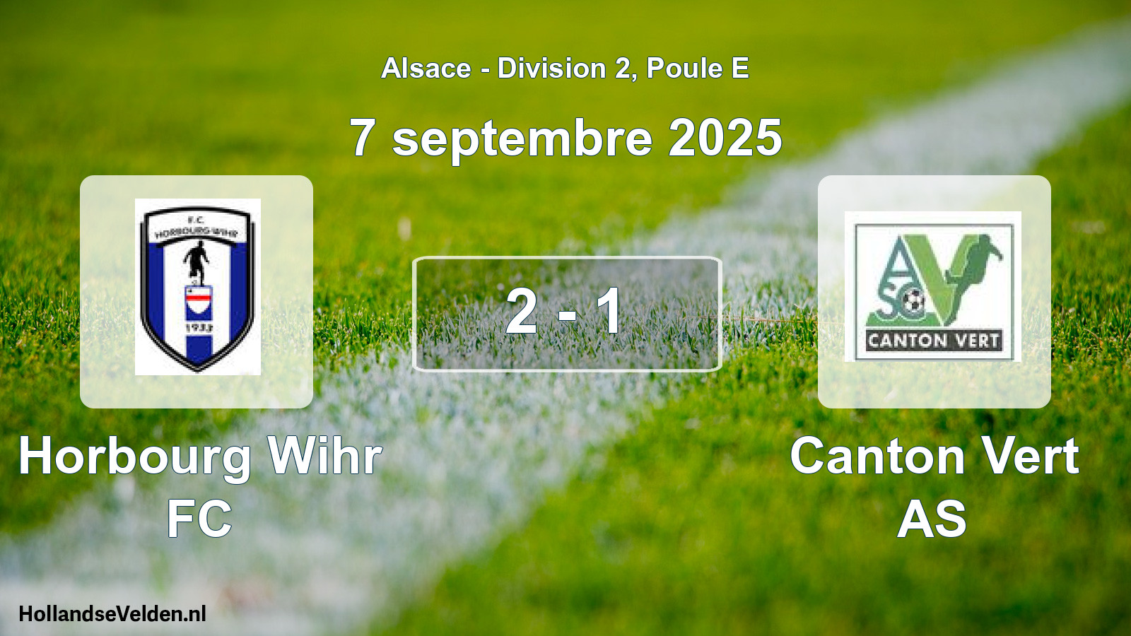 Gespeelde wedstrijd: Horbourg Wihr FC - Canton Vert AS 2 - 1 (7 september 2025)