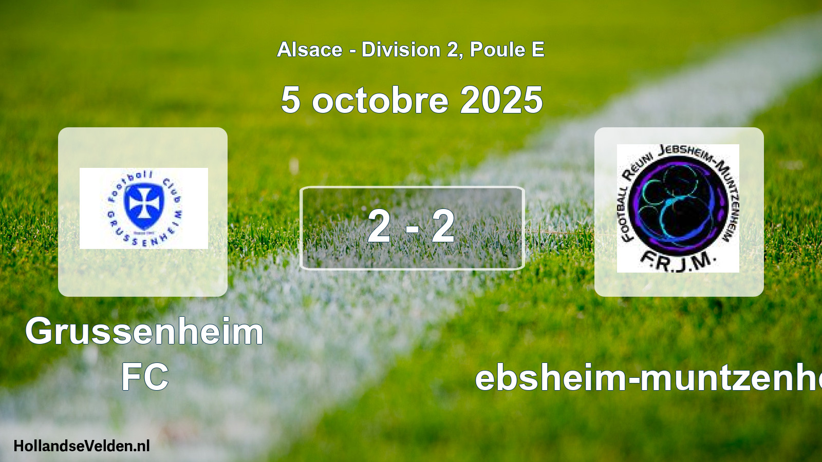 Match joué: Grussenheim FC - Jebsheim-muntzenheim 2 - 2 (5 octobre 2025)