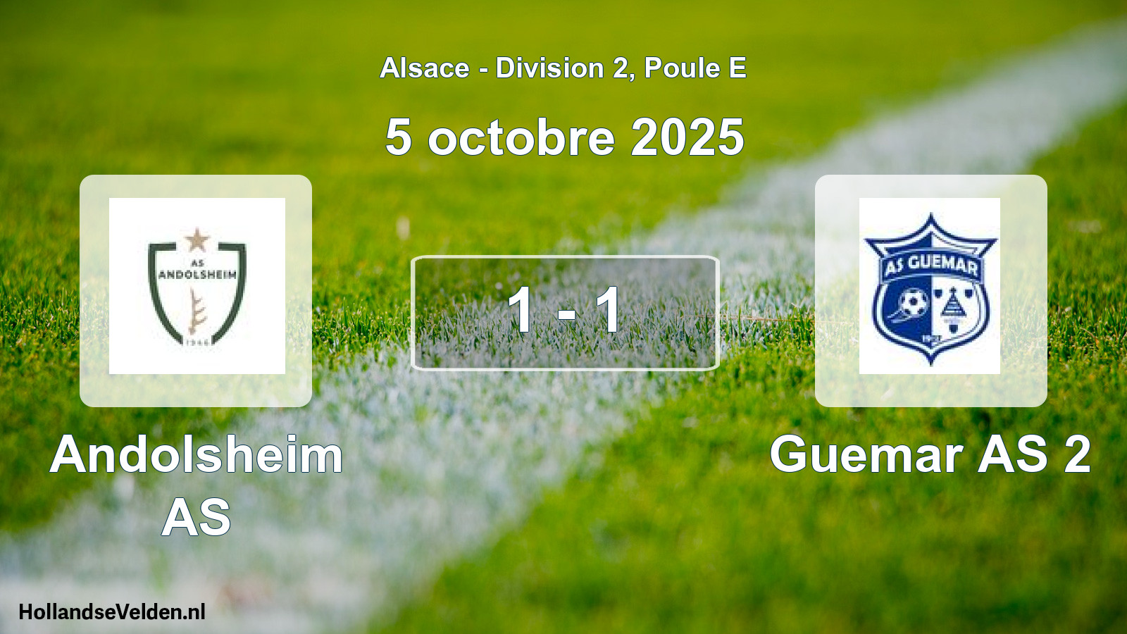 Match joué: Andolsheim AS - Guemar AS 2 1 - 1 (5 octobre 2025)