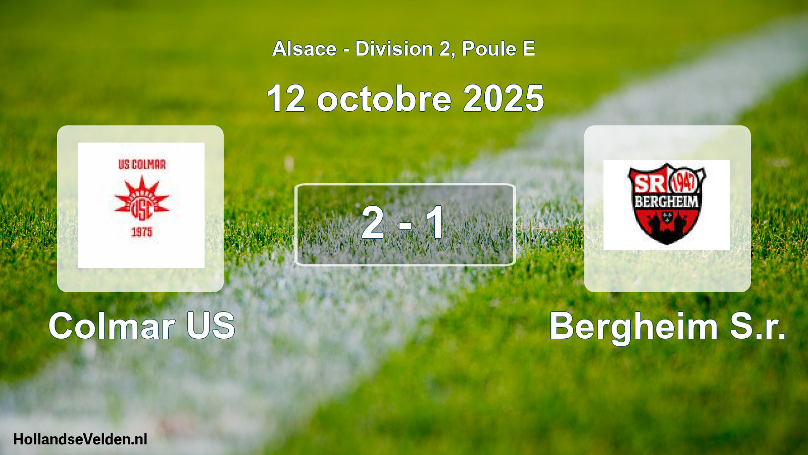 Gespeelde wedstrijd: Colmar US - Bergheim S.r. 2 - 1 (12 oktober 2025)
