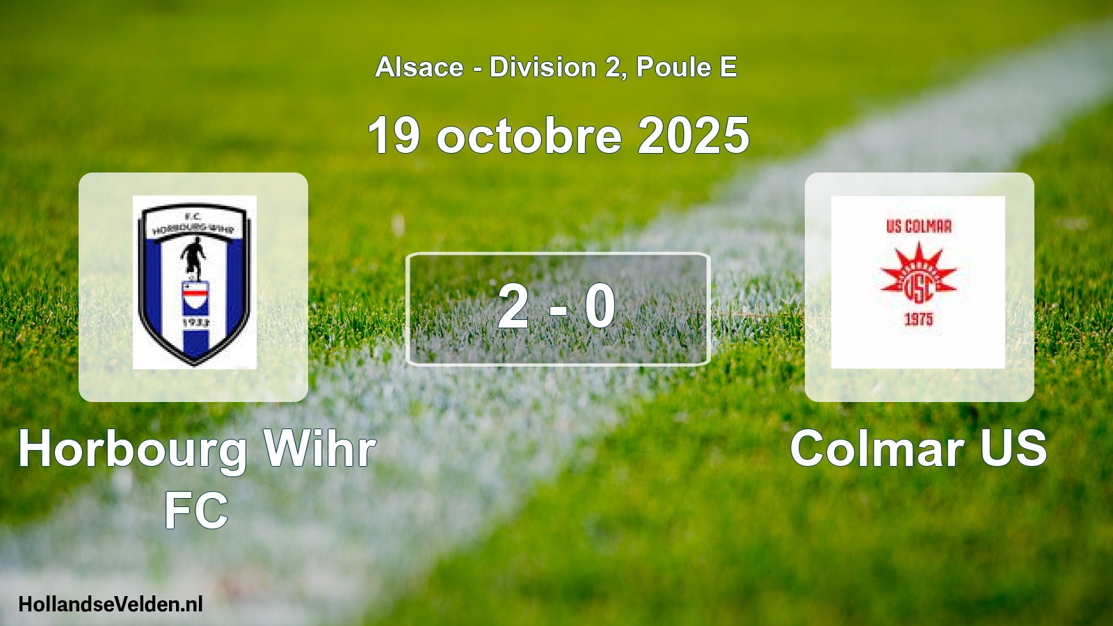 Gespeelde wedstrijd: Horbourg Wihr FC - Colmar US 2 - 0 (19 oktober 2025)