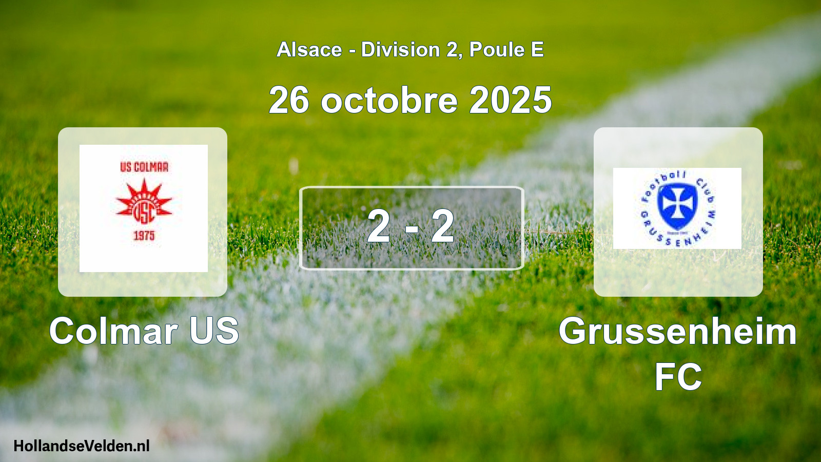 Total number of matches played: Colmar US - Grussenheim FC 2 - 2 (26 October 2025)