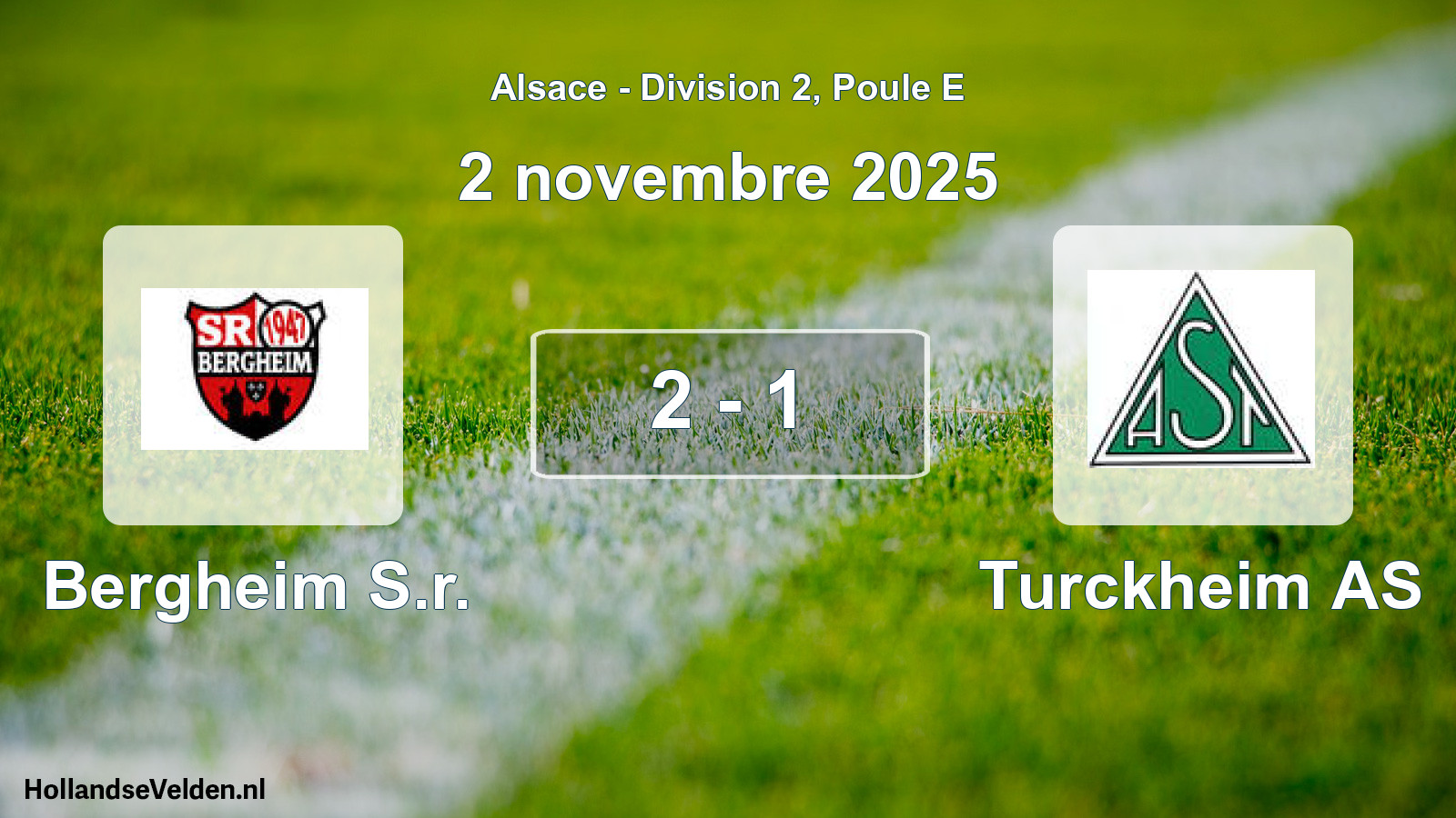 Total number of matches played: Bergheim S.r. - Turckheim AS 2 - 1 (2 November 2025)