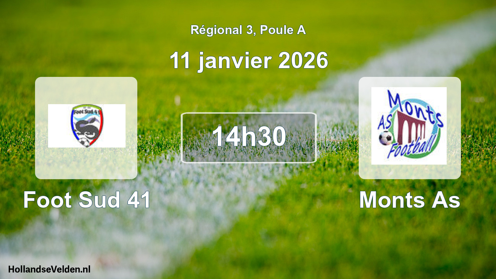 Geplande wedstrijd: Foot Sud 41 - Monts As (11 januari 2026)
