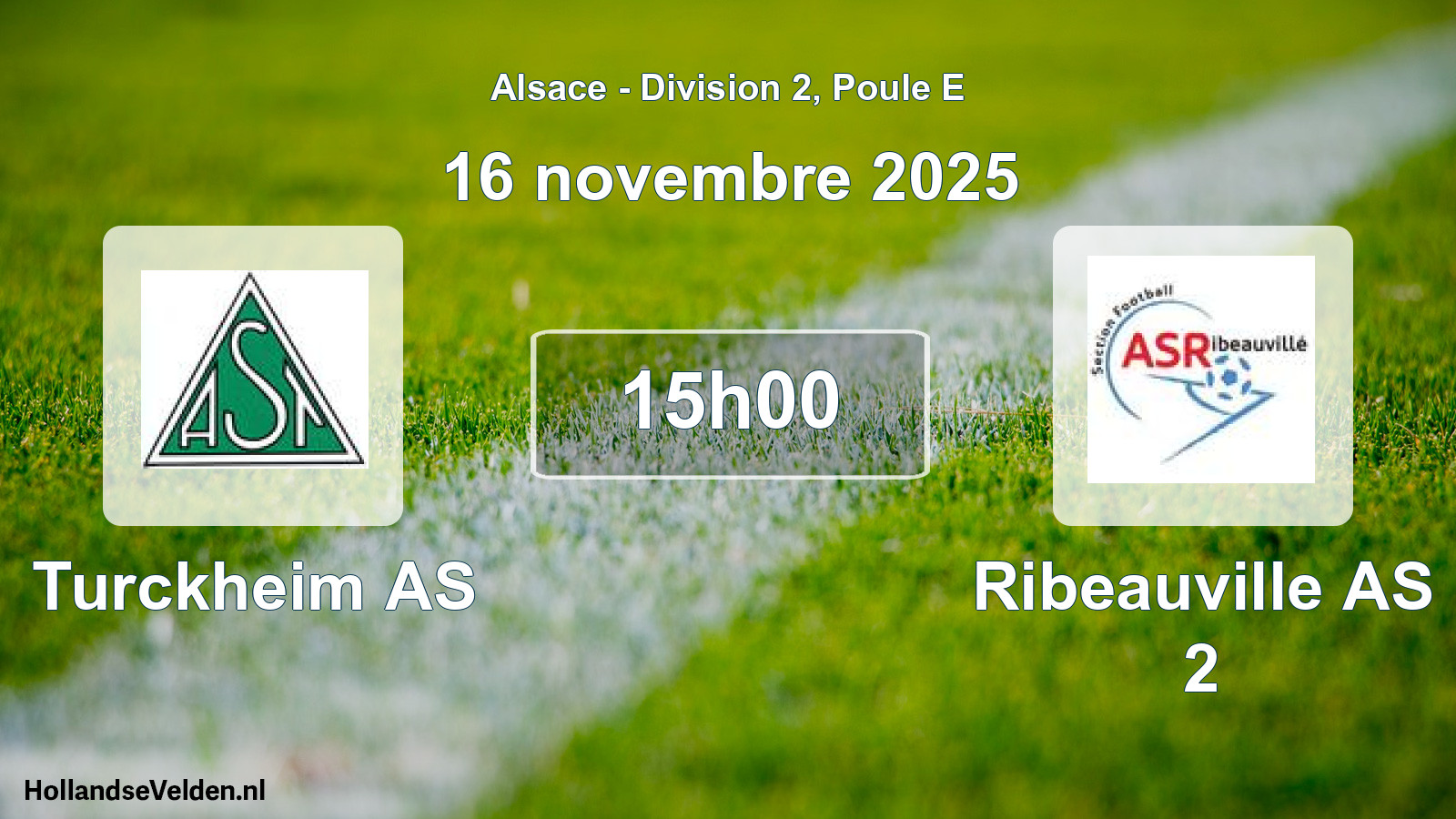Match programmé: Turckheim AS - Ribeauville AS 2 (16 novembre 2025)