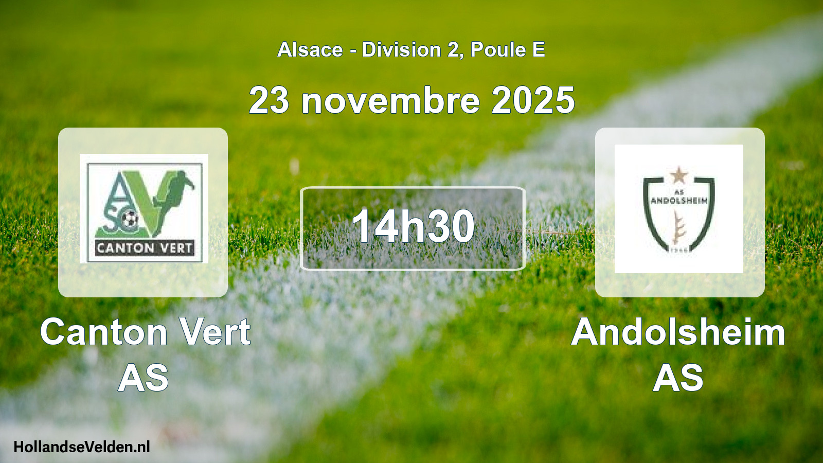 Geplande wedstrijd: Canton Vert AS - Andolsheim AS (23 november 2025)