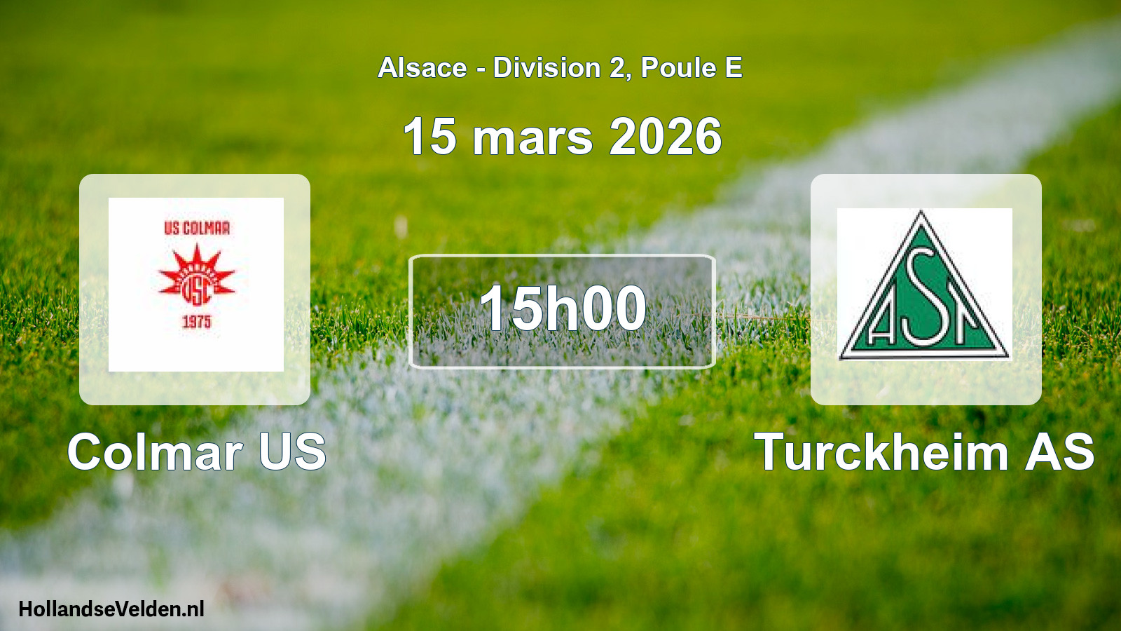 Match programmé: Colmar US - Turckheim AS (15 mars 2026)