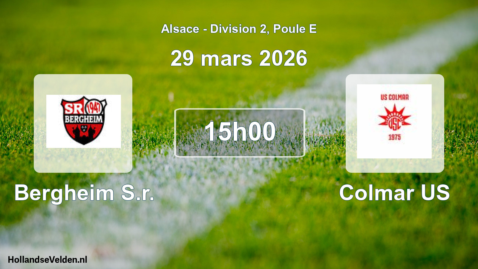 Scheduled Match: Bergheim S.r. - Colmar US (29 March 2026)
