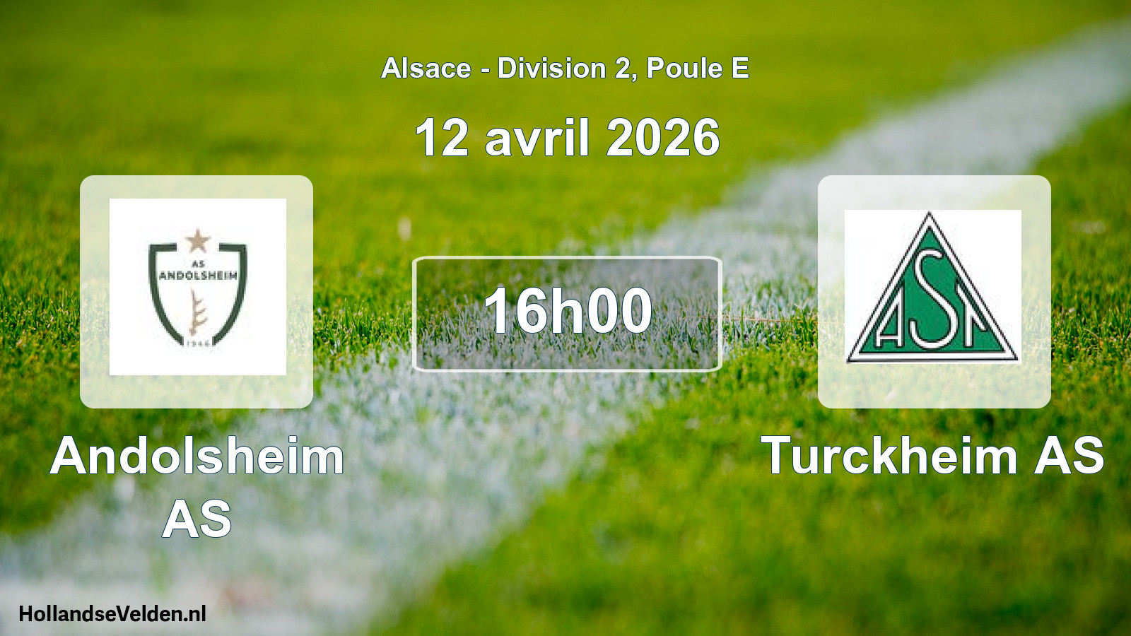 Match programmé: Andolsheim AS - Turckheim AS (12 avril 2026)