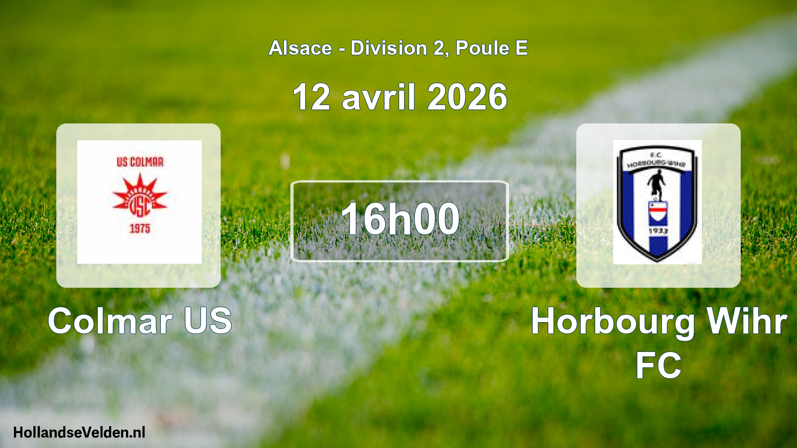 Match programmé: Colmar US - Horbourg Wihr FC (12 avril 2026)