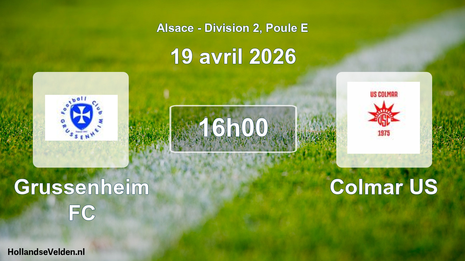 Geplande wedstrijd: Grussenheim FC - Colmar US (19 april 2026)