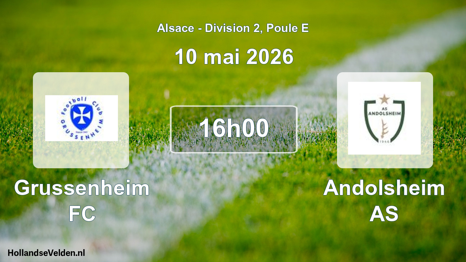 Match programmé: Grussenheim FC - Andolsheim AS (10 mai 2026)