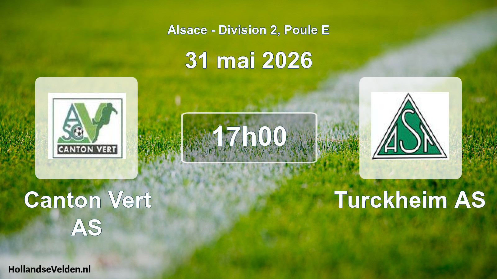 Geplande wedstrijd: Canton Vert AS - Turckheim AS (31 mei 2026)