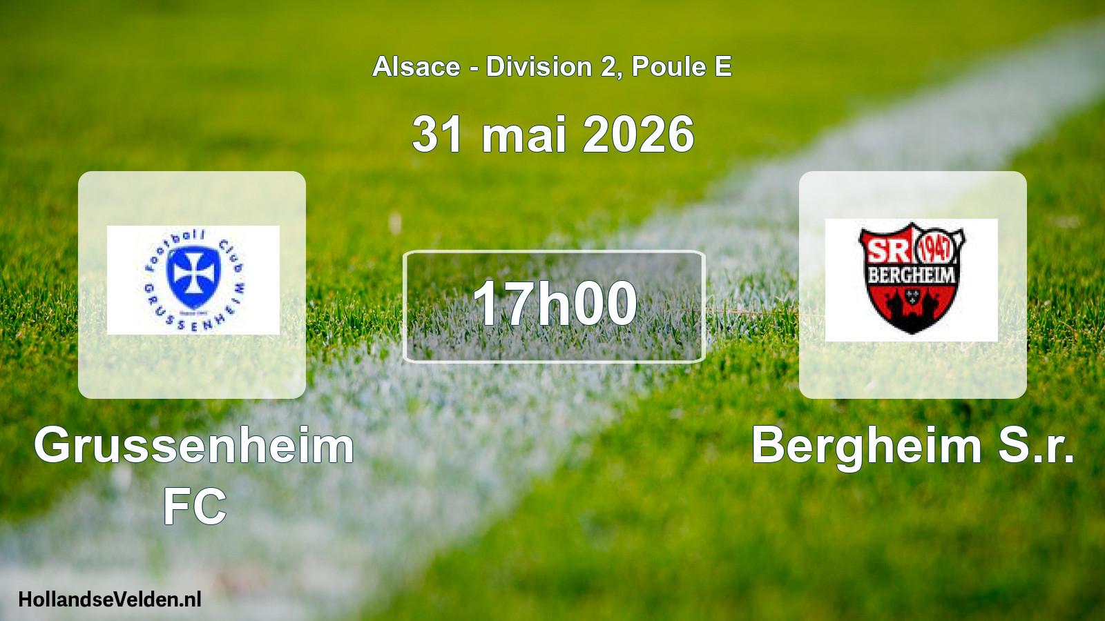 Match programmé: Grussenheim FC - Bergheim S.r. (31 mai 2026)