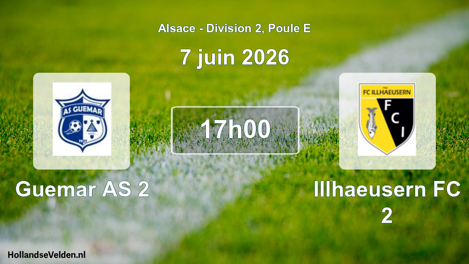 Match programmé: Guemar AS 2 - Illhaeusern FC 2 (7 juin 2026)