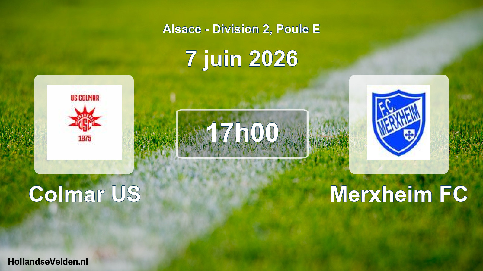 Match programmé: Colmar US - Merxheim FC (7 juin 2026)