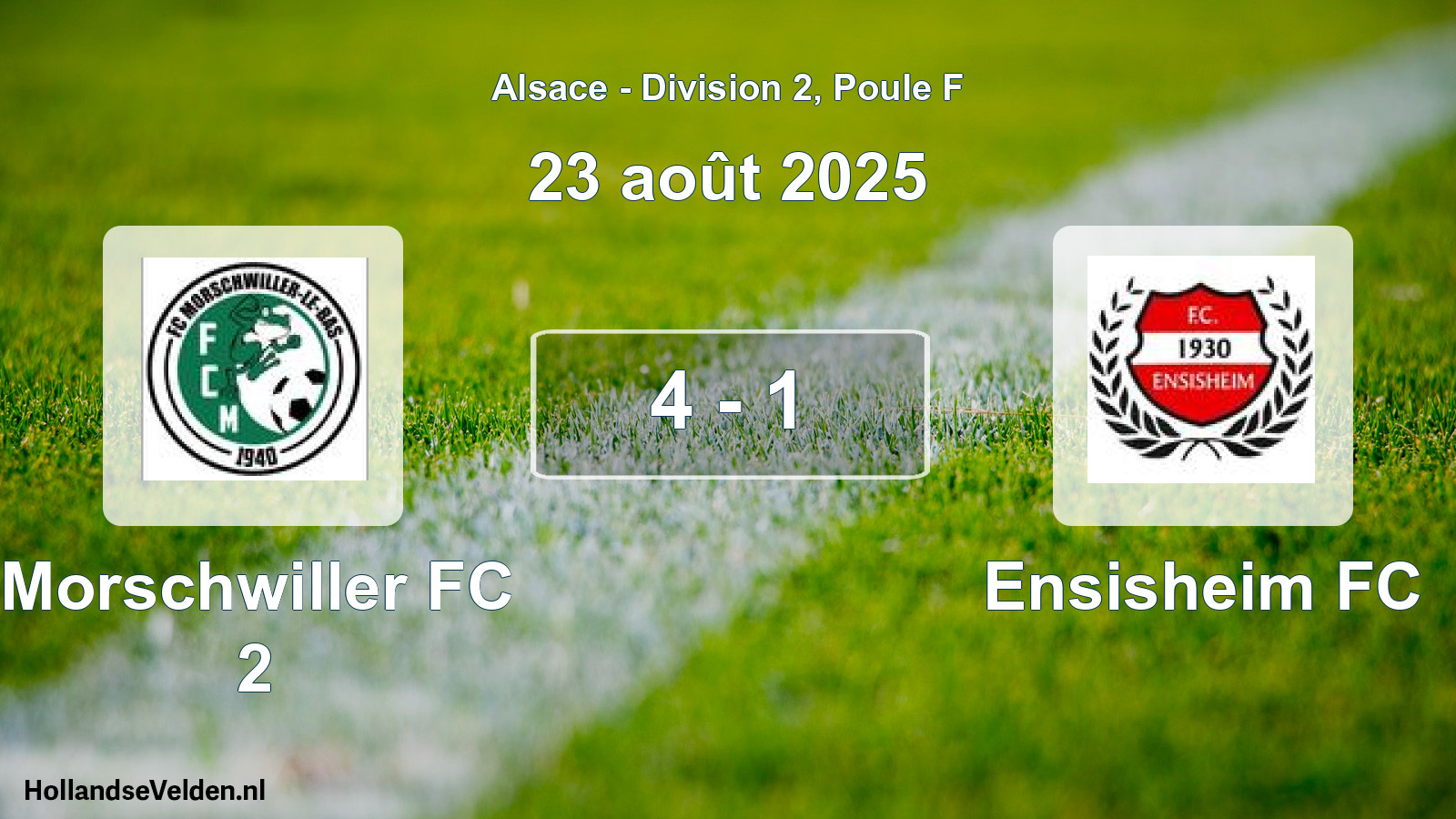 Match joué: Morschwiller FC 2 - Ensisheim FC 4 - 1 (23 août 2025)