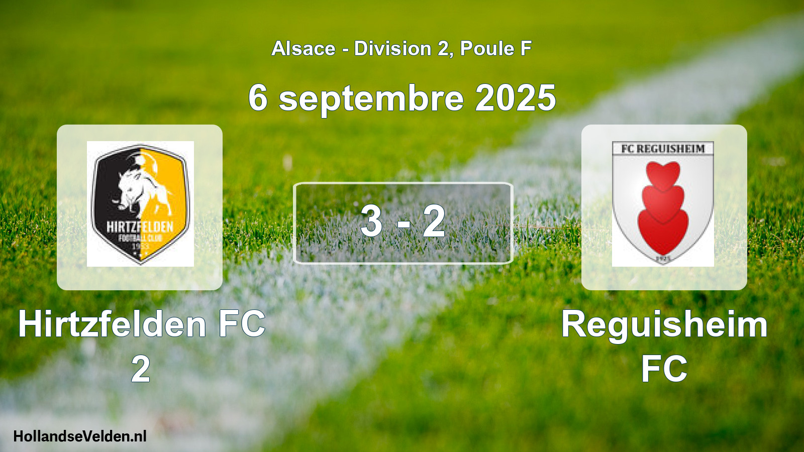 Match joué: Hirtzfelden FC 2 - Reguisheim FC 3 - 2 (6 septembre 2025)