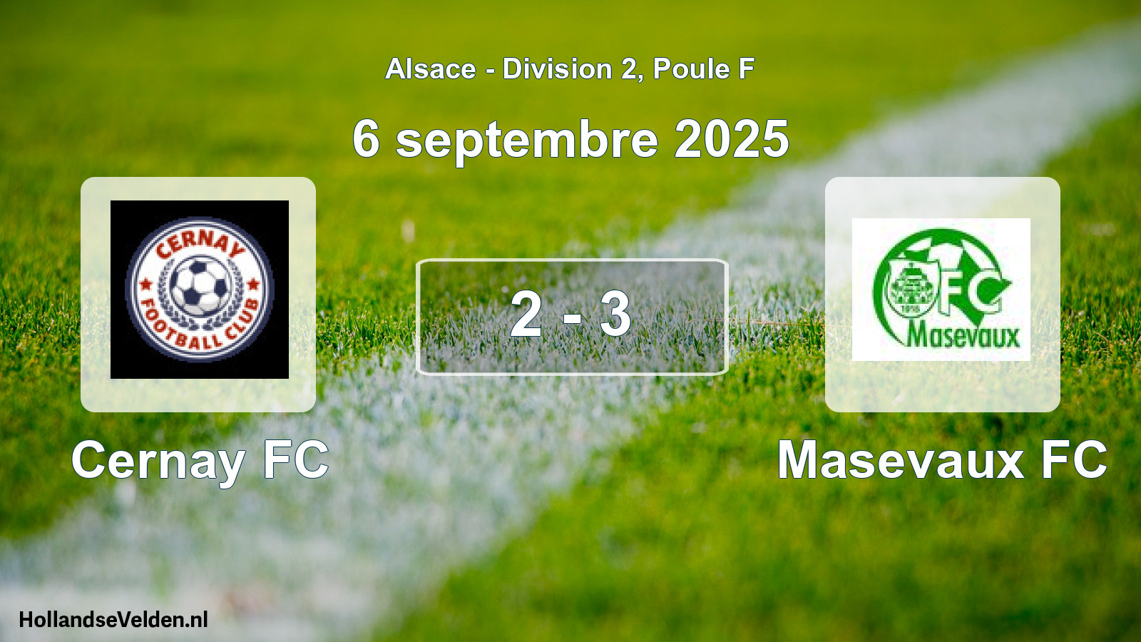 Gespeelde wedstrijd: Cernay FC - Masevaux FC 2 - 3 (6 september 2025)