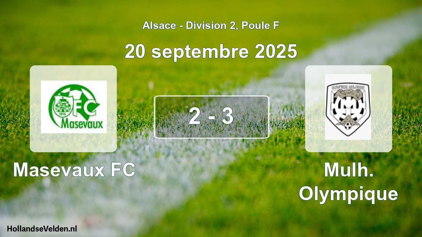 Match joué: Masevaux FC - Mulh. Olympique 2 - 3 (20 septembre 2025)