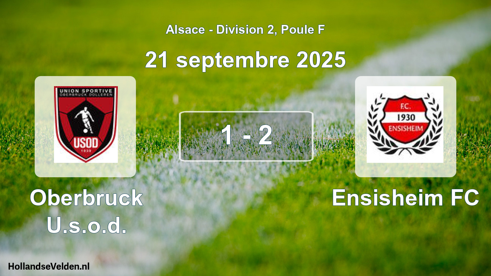 Match joué: Oberbruck U.s.o.d. - Ensisheim FC 1 - 2 (21 septembre 2025)