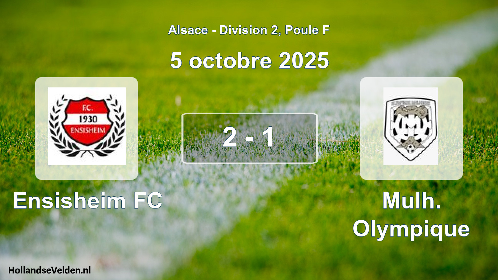 Match joué: Ensisheim FC - Mulh. Olympique 2 - 1 (5 octobre 2025)