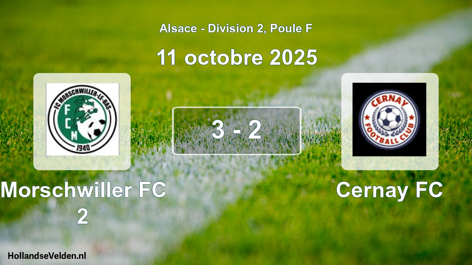 Total number of matches played: Morschwiller FC 2 - Cernay FC 3 - 2 (11 October 2025)