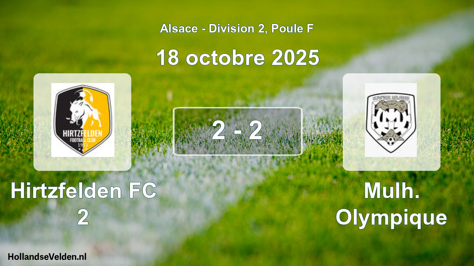 Match joué: Hirtzfelden FC 2 - Mulh. Olympique 2 - 2 (18 octobre 2025)